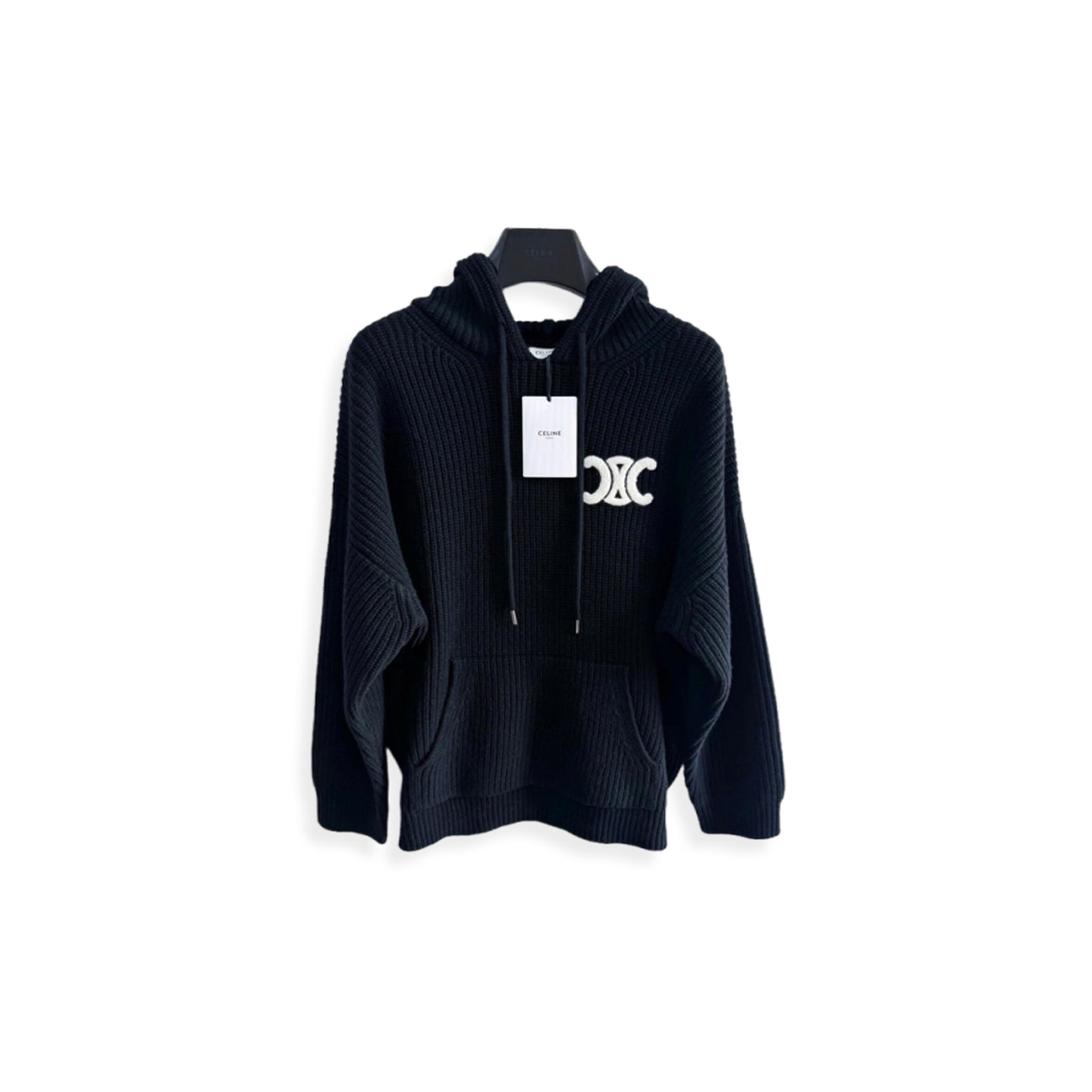 Ce1i*e hooded sweater in ribbed wool ry0fv0ztq.08gc